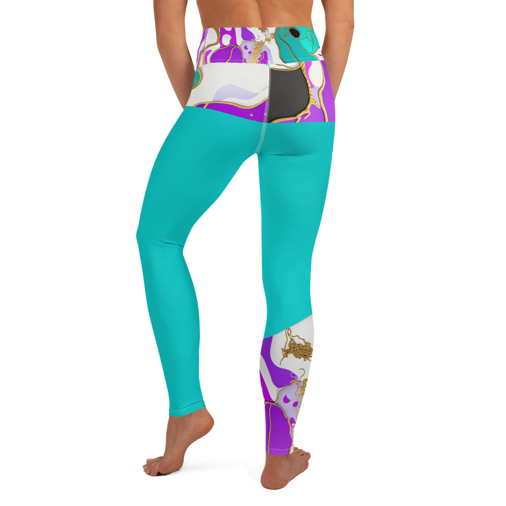 Arty Yoga Pants. Gym or Workout High Waist Leggings. "Artz" Streetwear by WickedYo.